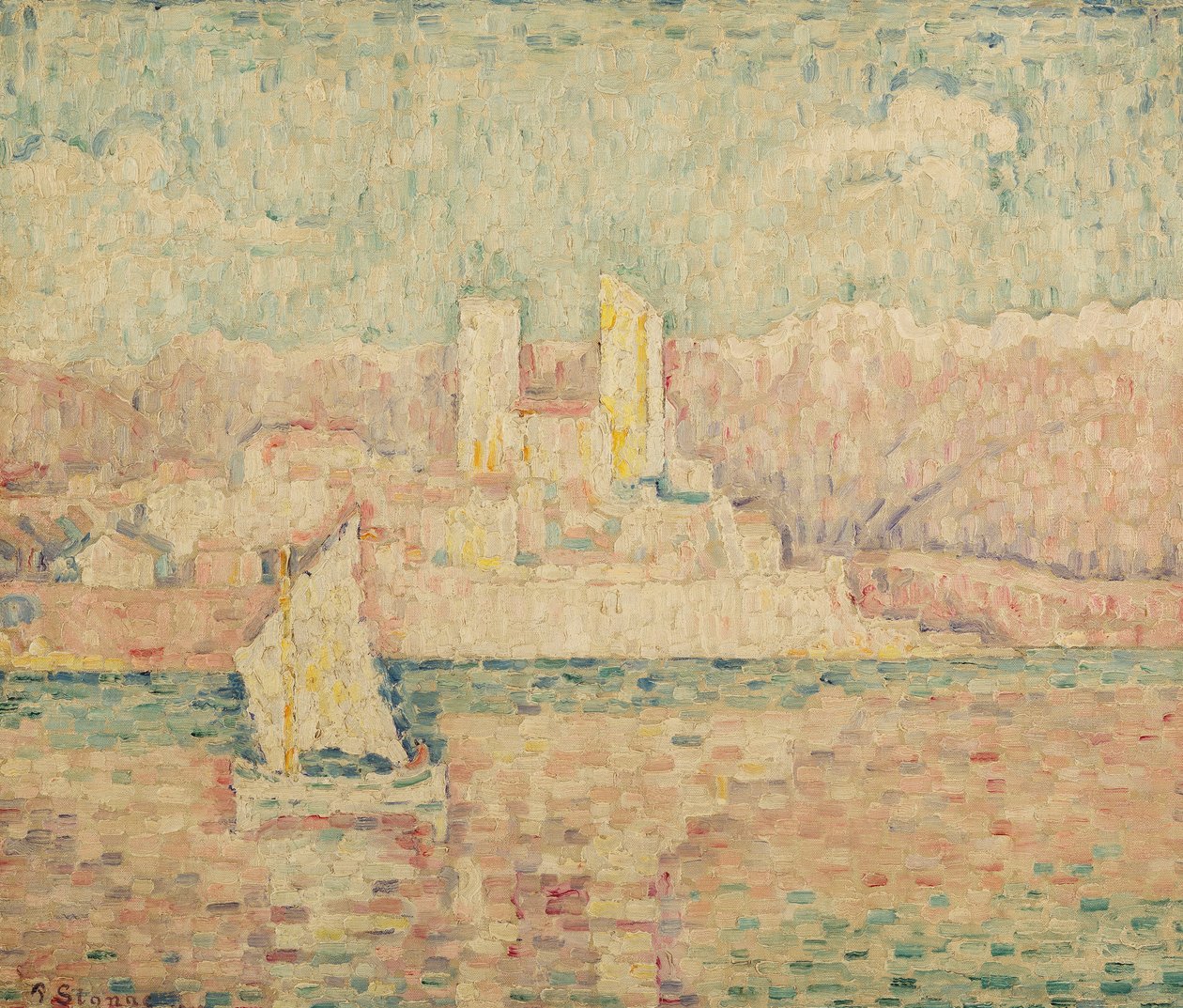 Antibes ochtend, 1919 door Paul Signac