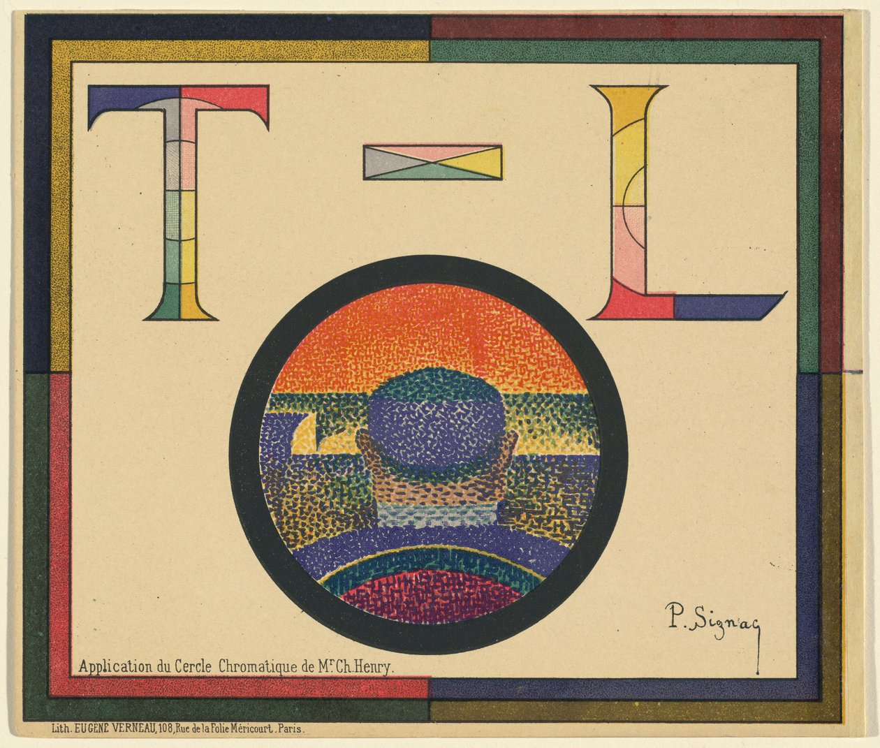 Toepassing van de kleurencirkel van de heer Ch. Henry door Paul Signac