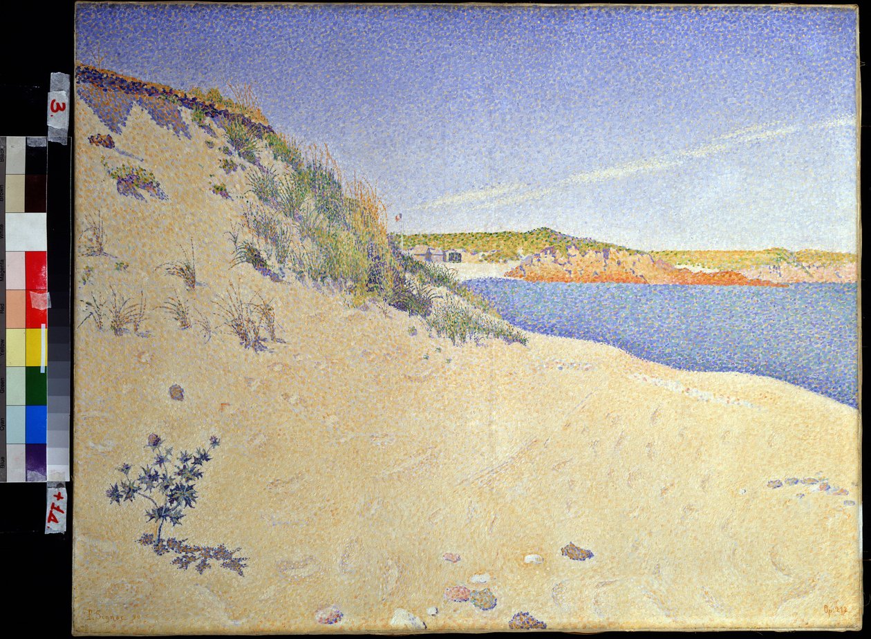 Het strand van Saint-Briac door Paul Signac