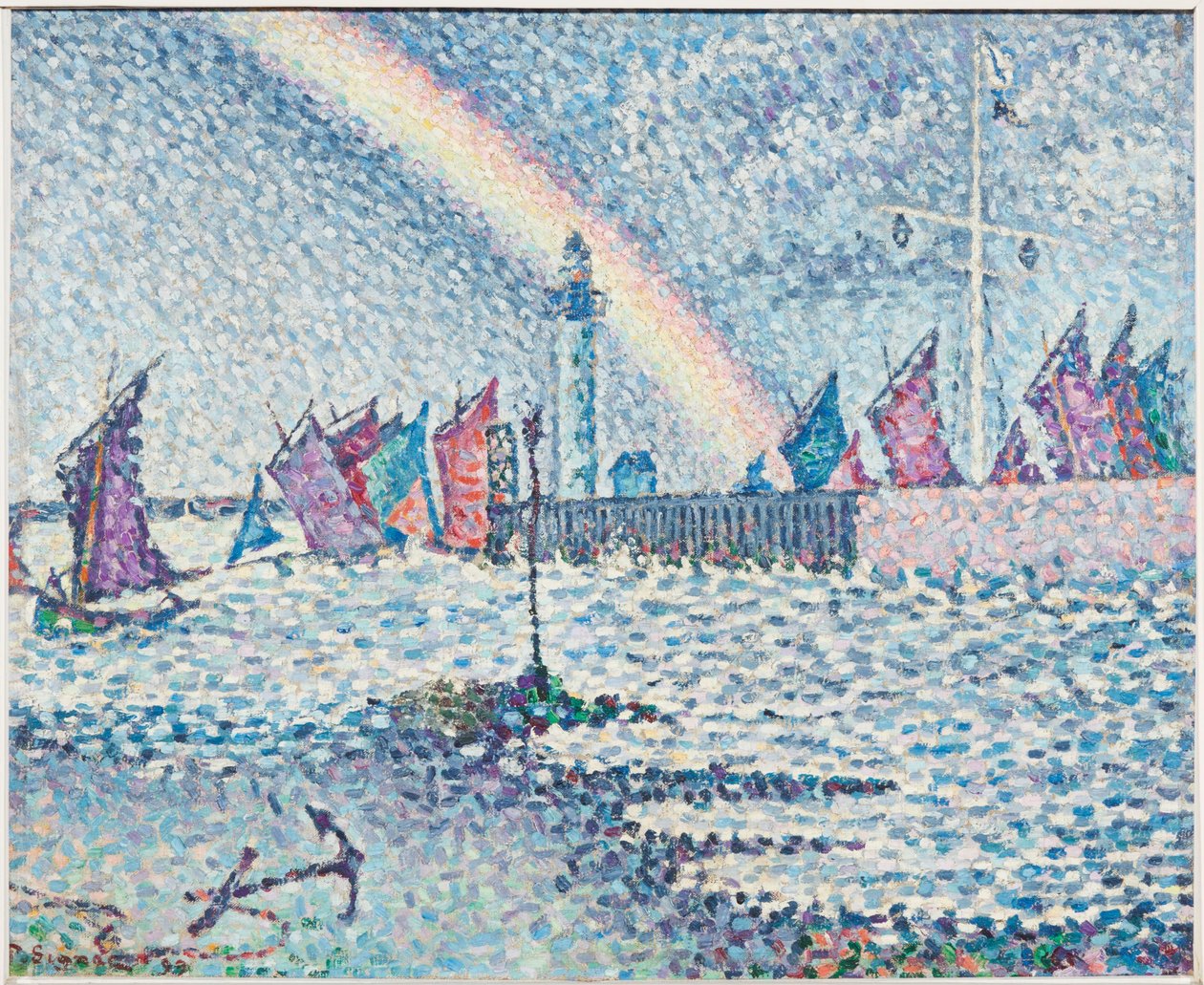 Ingang van de haven van Honfleur door Paul Signac