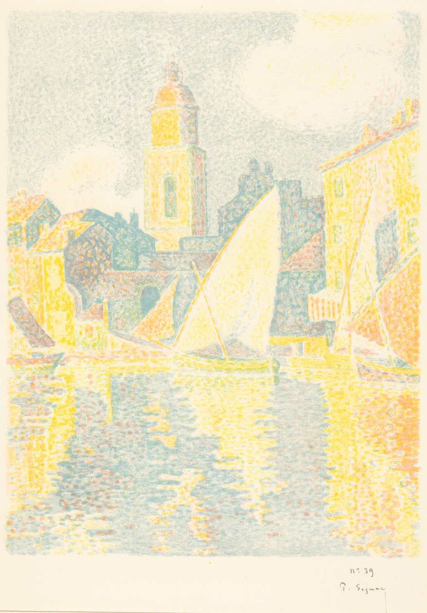 Saint-Tropez: De haven door Paul Signac