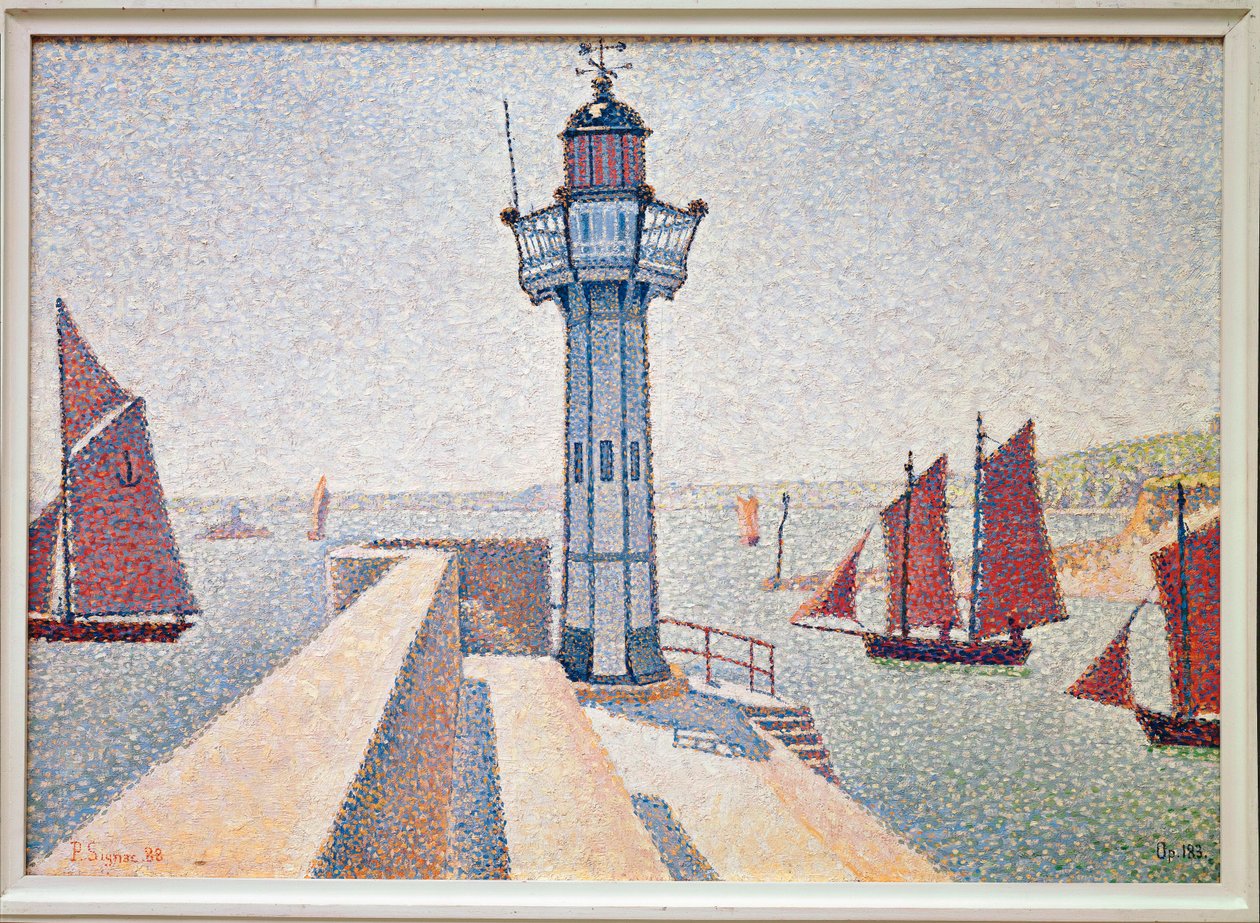 De vuurtoren van Portrieux (olieverf op doek) door Paul Signac