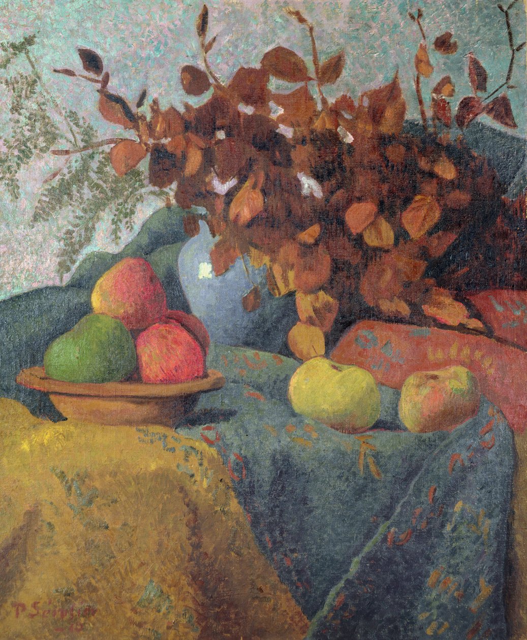 Stilleven van appels en herfstbladeren, 1910 door Paul Sérusier