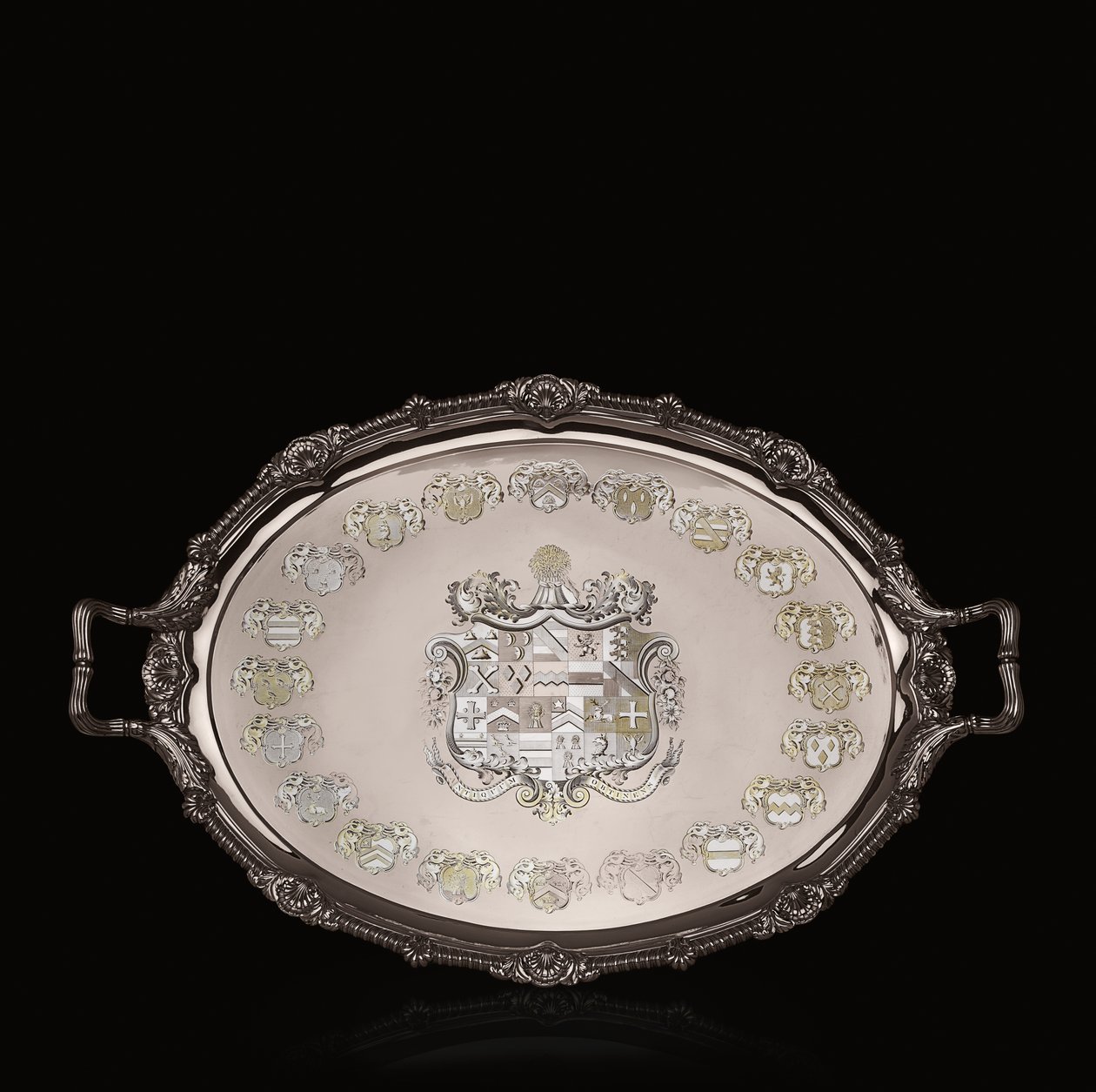 George III theeblad met heraldische gravure door Paul Storr