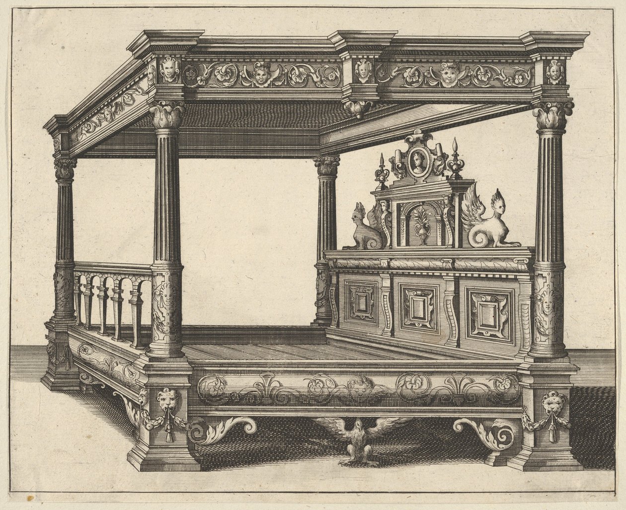 Hemelbed uit Verscheyden Schrynwerck door Paul Vredeman de Vries