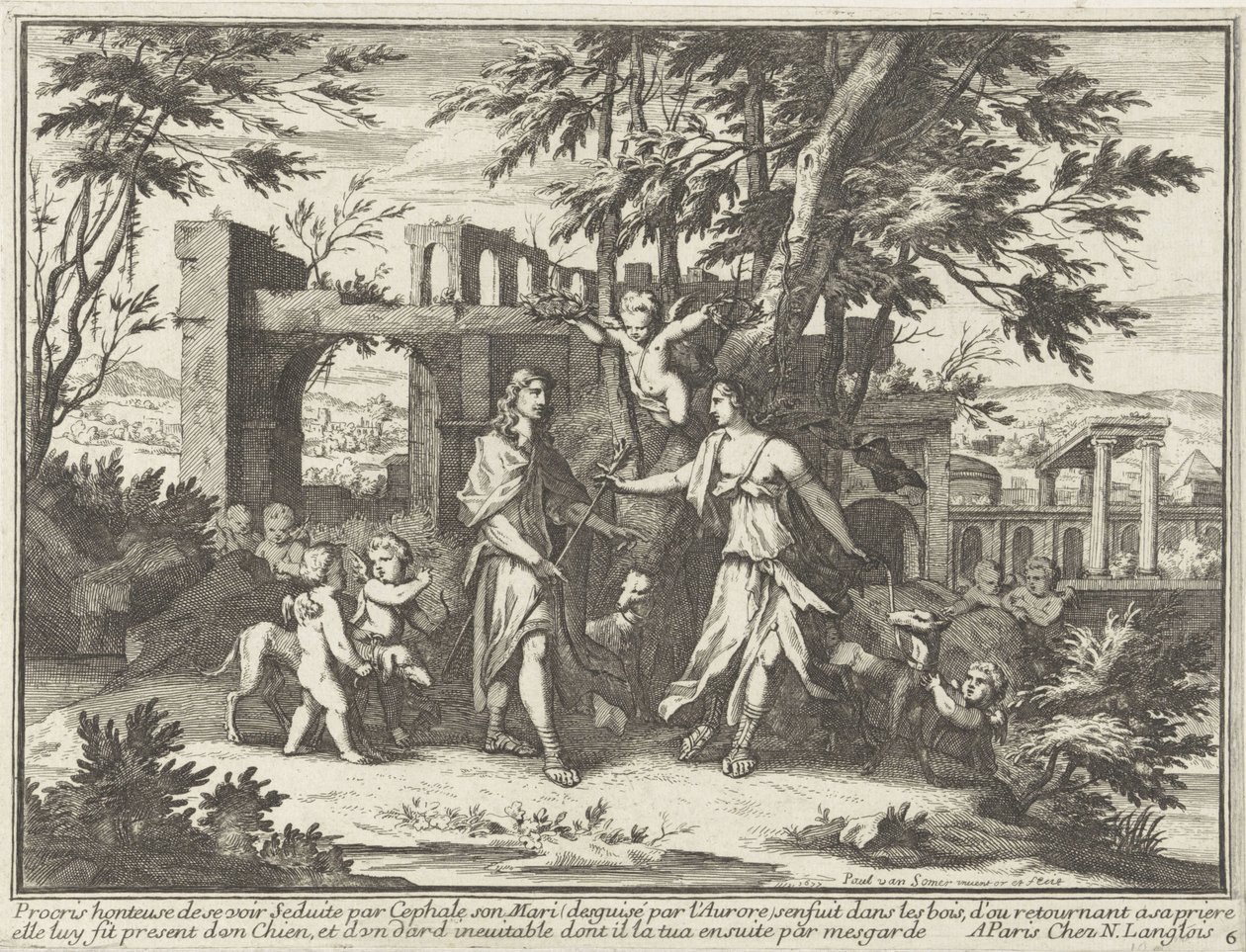 Procris en de vermomde Cephalus door Paul van Somer (II)