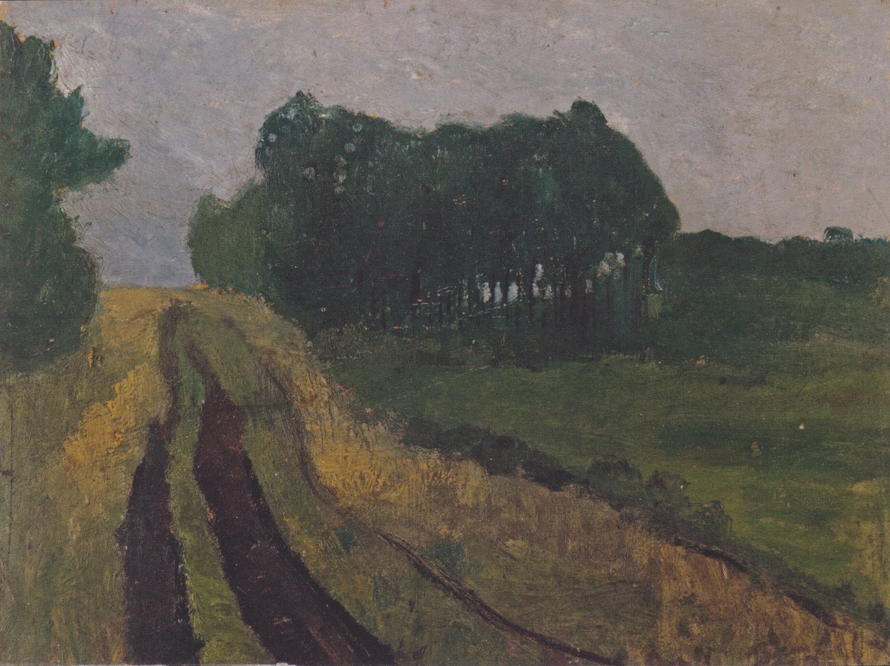 Avondlandschap met dennen door Paula Modersohn Becker