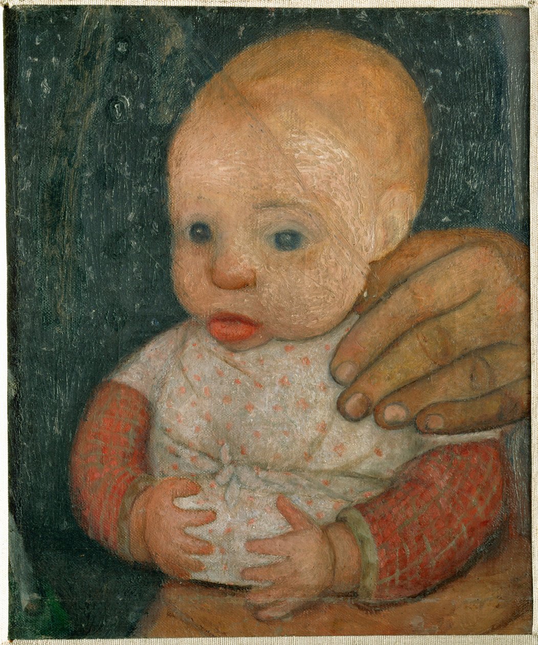 Baby en moeders hand door Paula Modersohn-Becker
