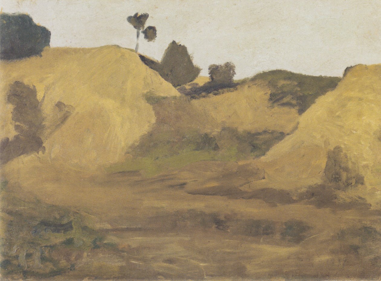 Landschaft am Weyerberg door Paula Modersohn-Becker