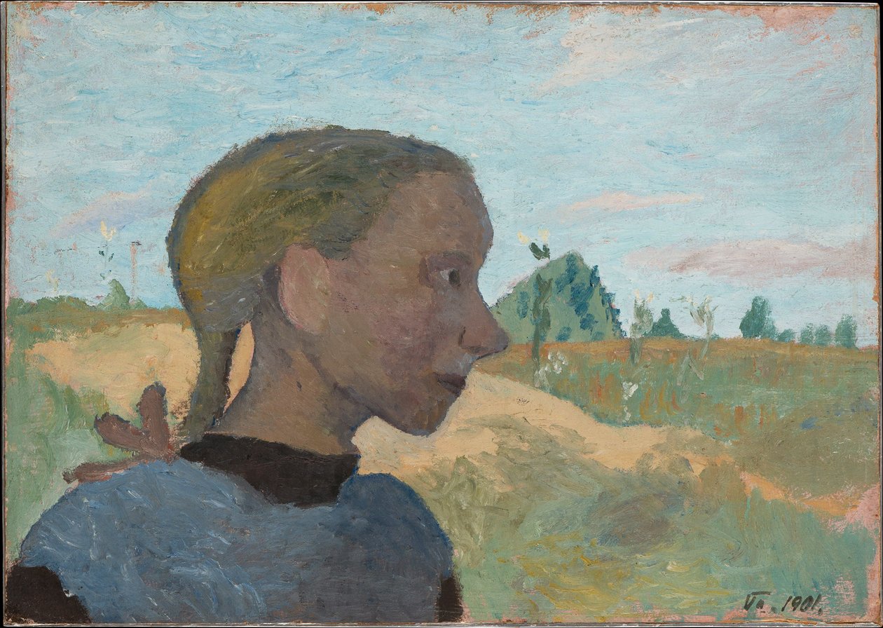 Portret van een meisje door Paula Modersohn-Becker