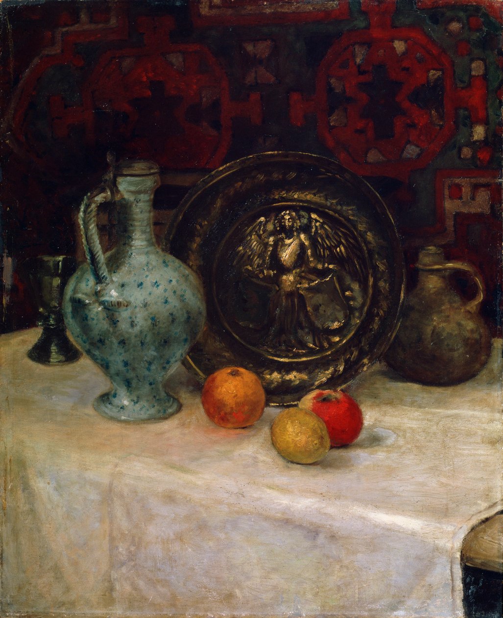 Stilleven met een koperen bord door Paula Modersohn Becker