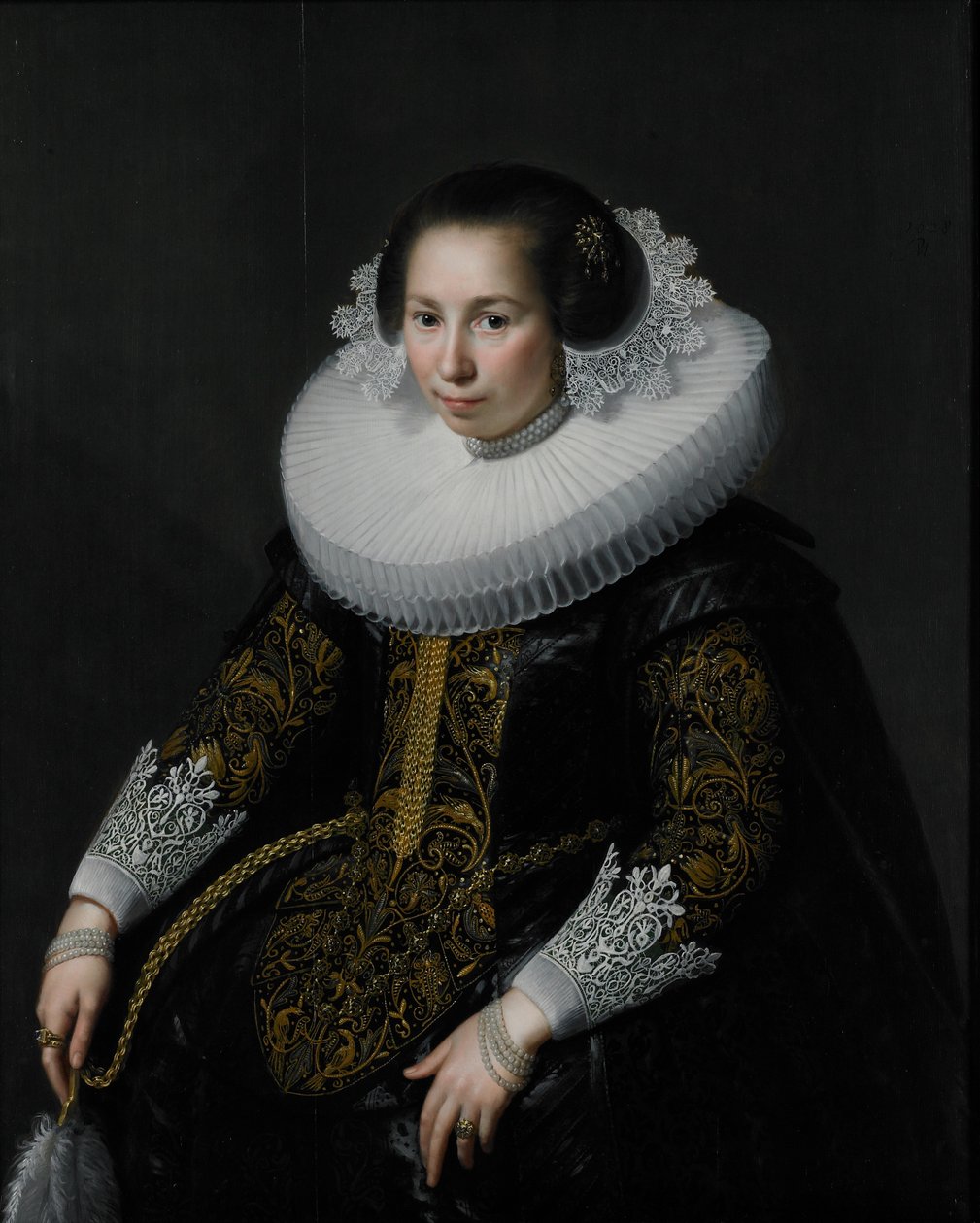 Portret van Catharina van Voorst, 1628 door Paulus Moreelse