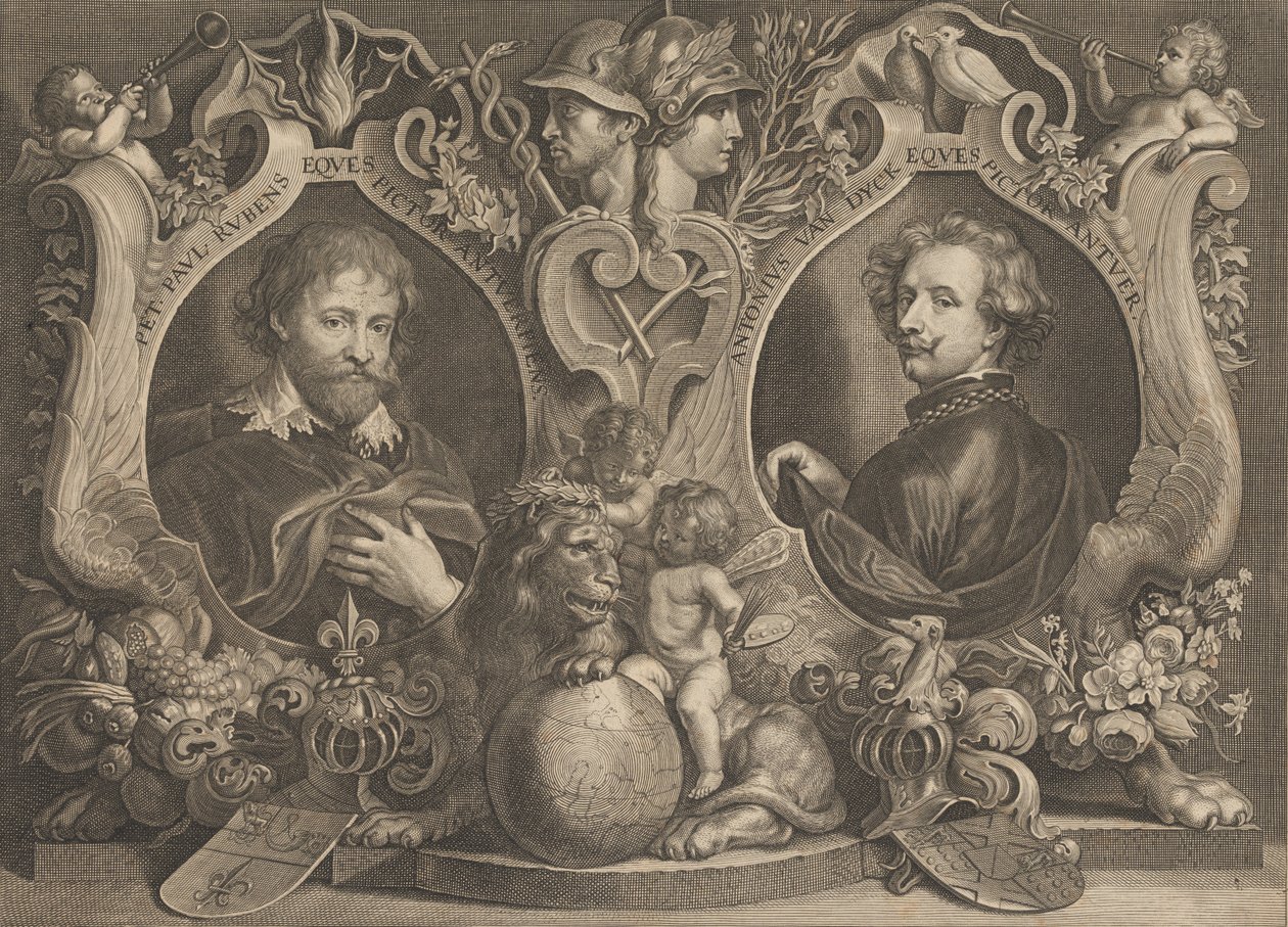 Antonius Van Dyck Eques en Peter Paul Rubens Eques door Paulus Pontius