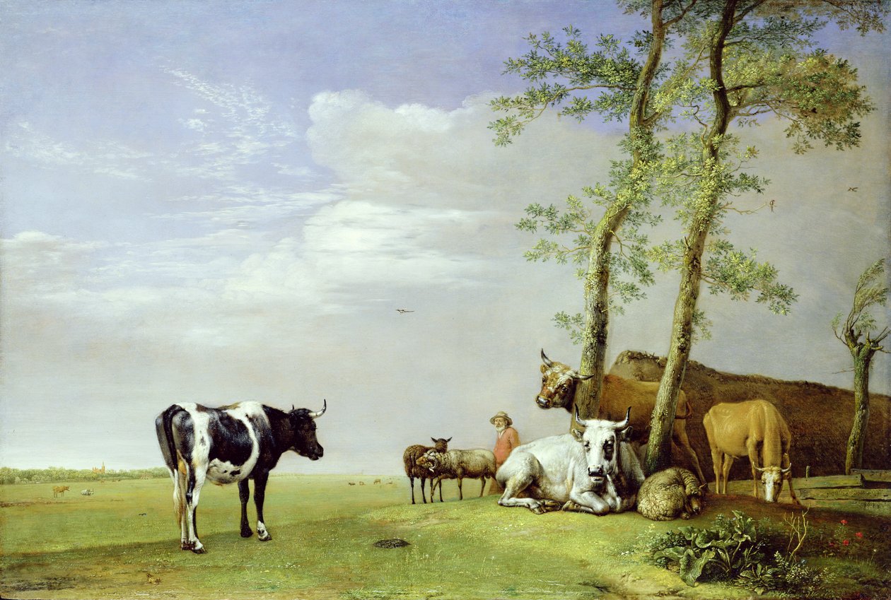 Een landgenoot met zijn kudde door Paulus Potter