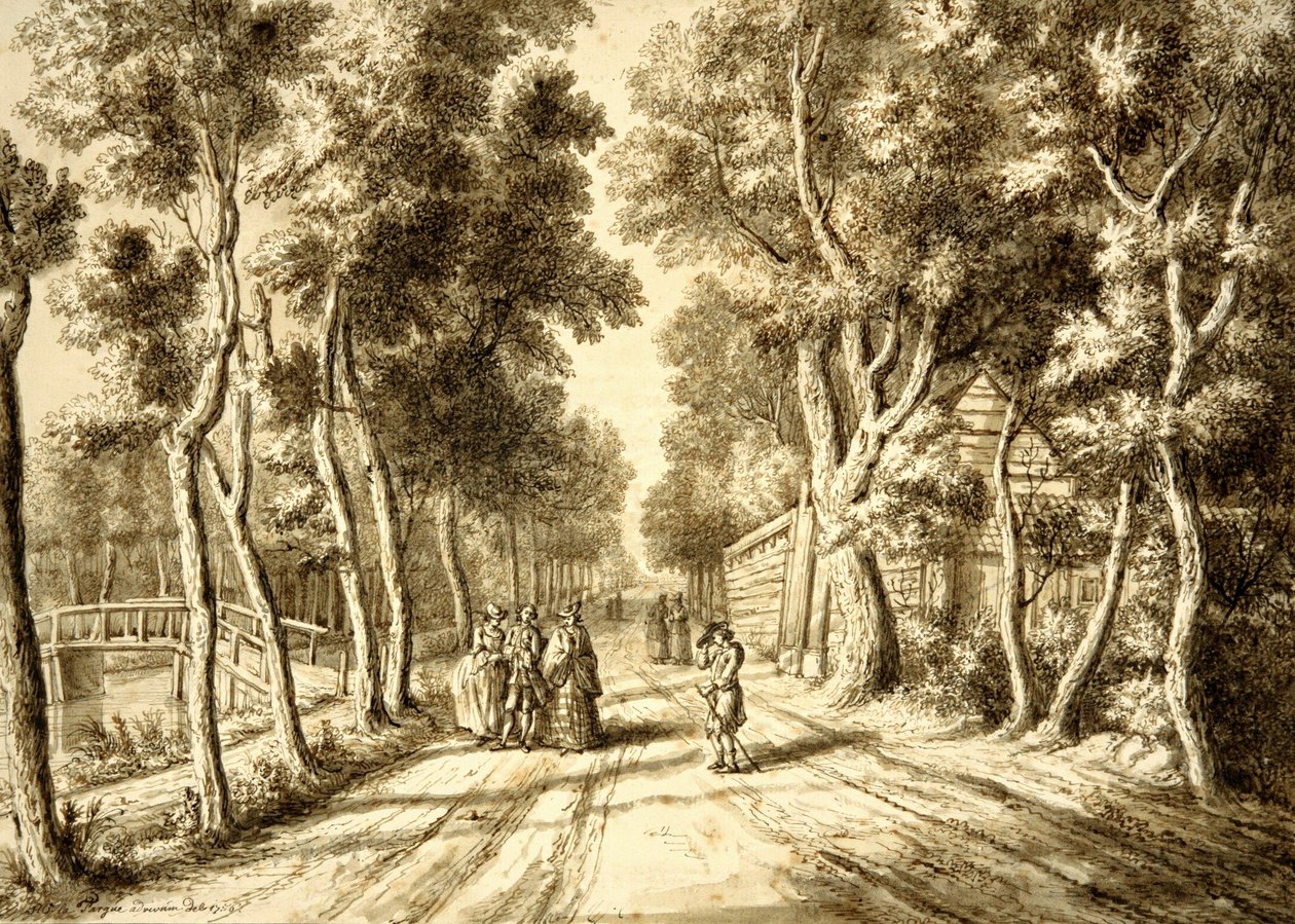 Bezuidenhoutseweg gezien richting Wassenaar, 1756 door Paulus Constantijn la Fargue