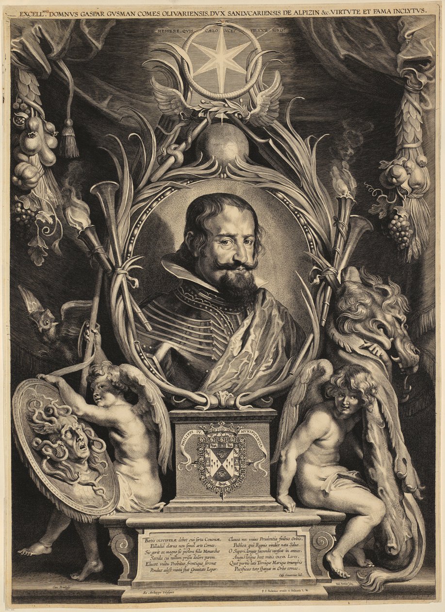 Portret van Gaspar de Guzmán, graaf van Olivares door Paulus Pontius