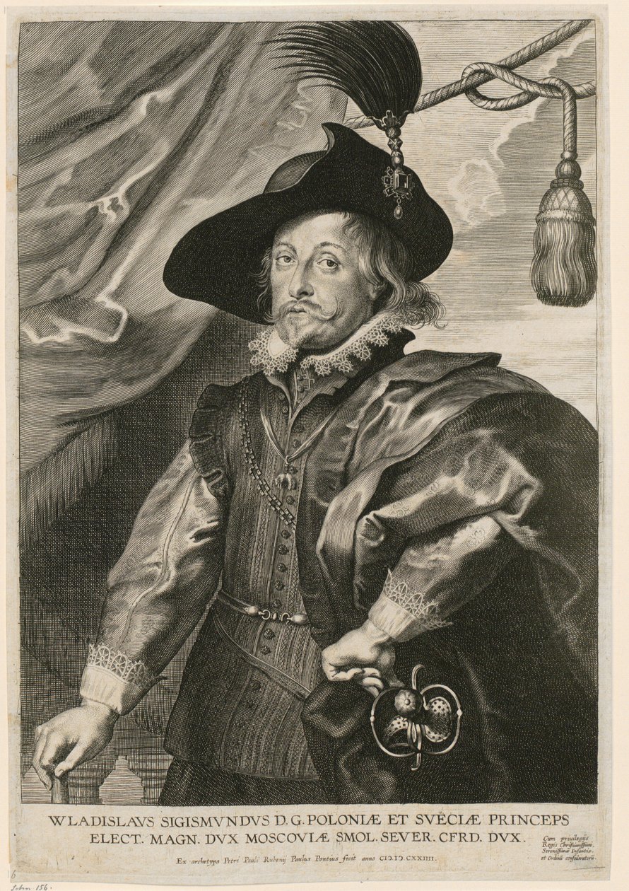 Portret van Wladislaus IV Wasa, prins van Polen en Zweden door Paulus Pontius