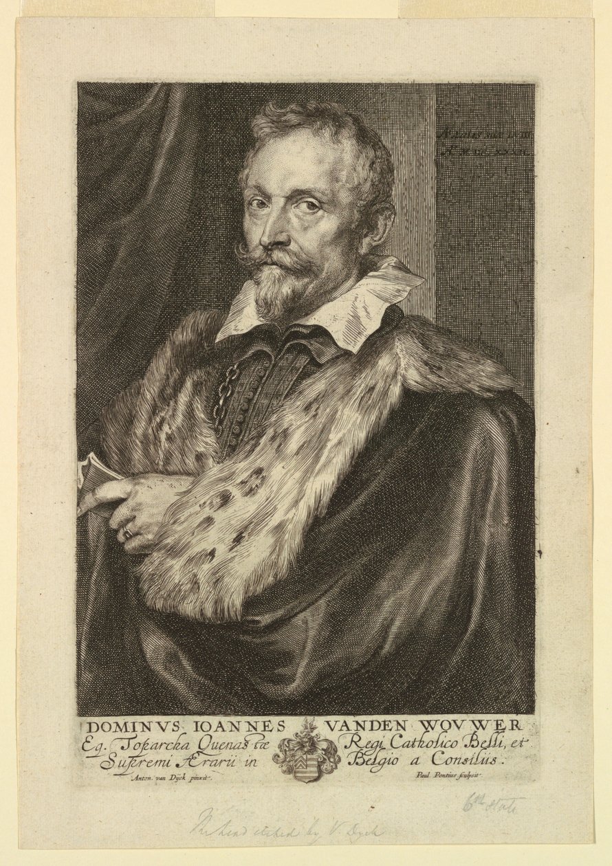 Portret van Jan van der Wouwer, uit de Icones Principum Virorum door Paulus Pontius