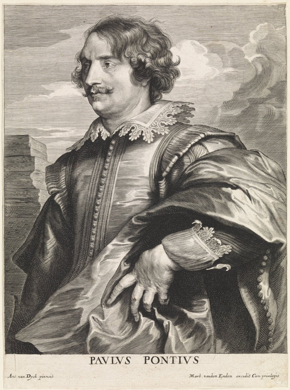 Portret van de graveur Paulus Pontius door Paulus Pontius