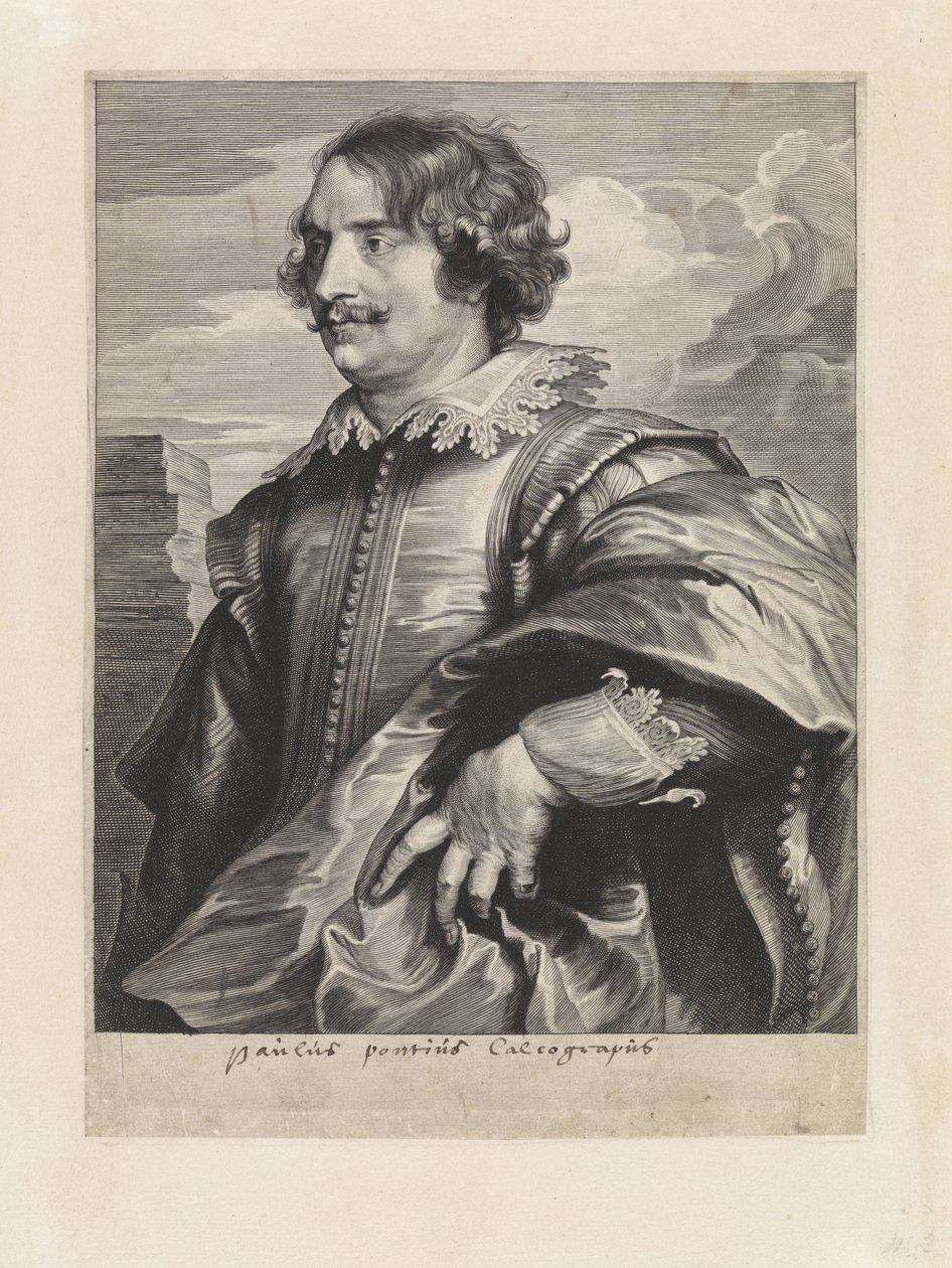 Portret van de graveur Paulus Pontius door Paulus Pontius