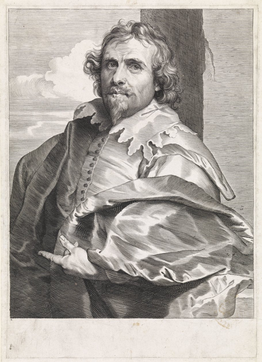 Portret van de schilder Daniël Mijtens (I) door Paulus Pontius