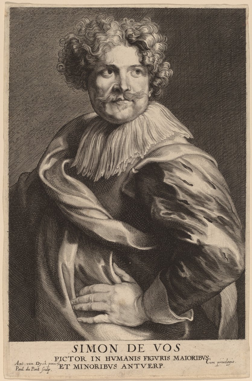 Simon de Vos door Paulus Pontius after Sir Anthony van Dyck