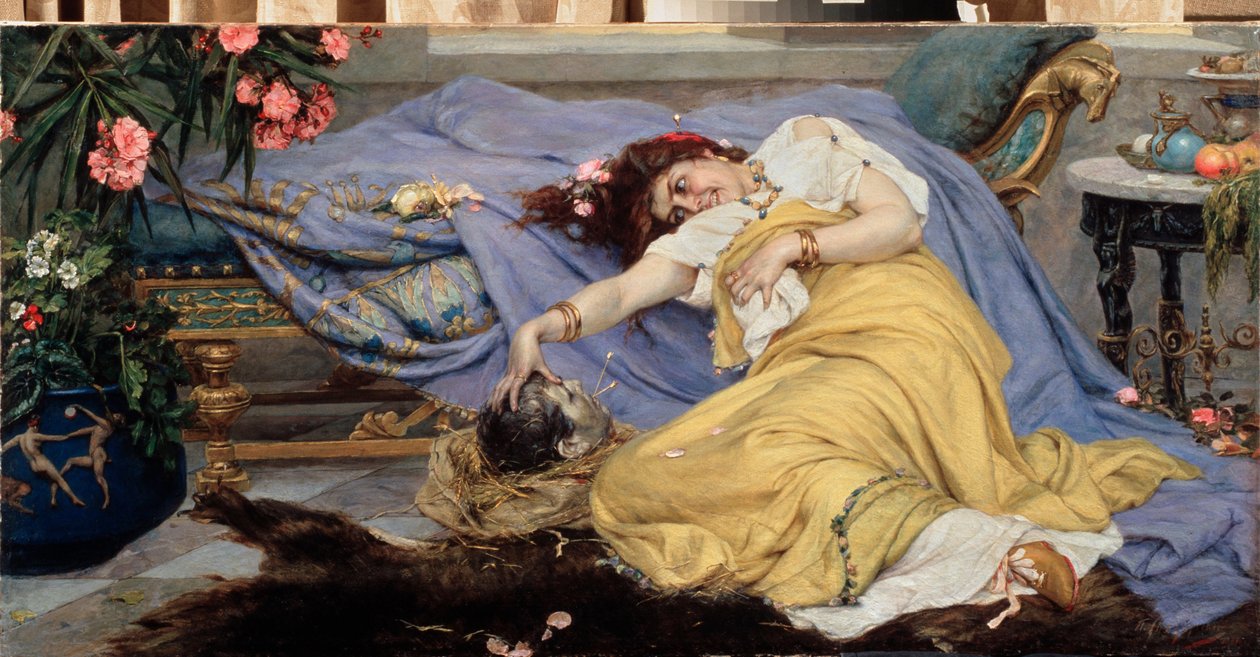 Fulvia met het hoofd van Cicero door Pavel Alexandrovich Svedomsky