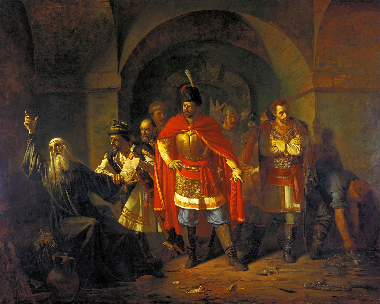 Patriarch Hermogenes weigert de Polen te zegenen, 1860 door Pavel Petrovich Chistyakov