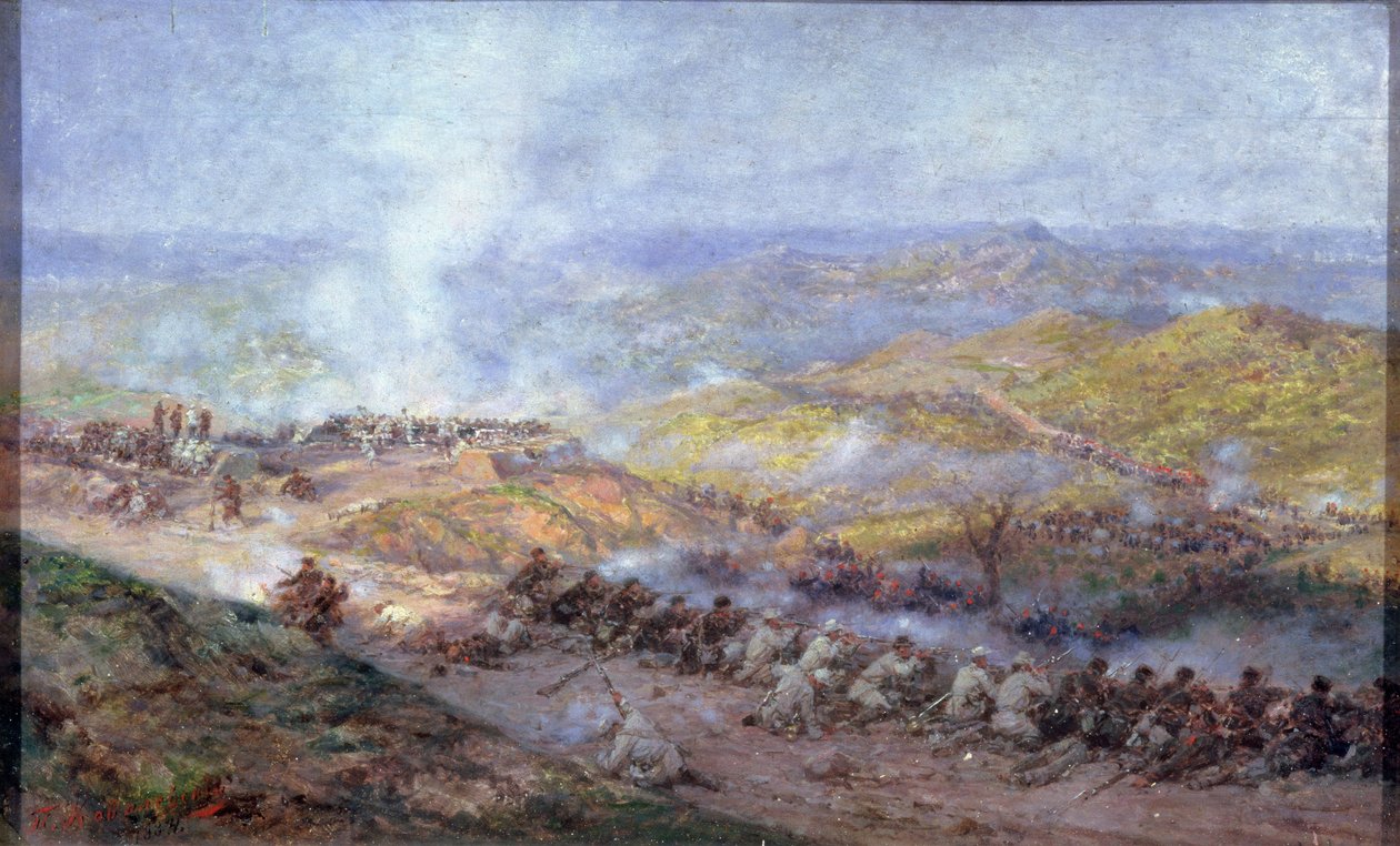 Een Scène uit de Russisch-Turkse Oorlog in 1877-78, 1884 door Pawel Kowalewsky