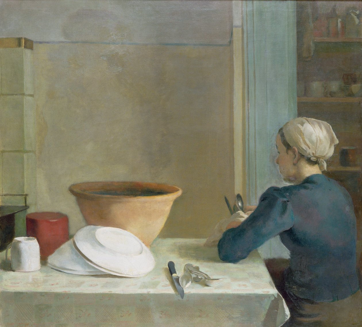 In de keuken, c.1930 door Pawel Marian Dadlez