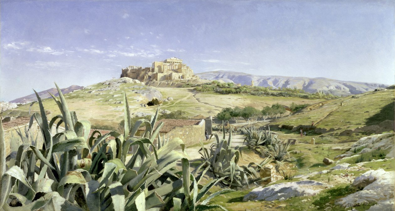 Uitzicht op de Akropolis, 1893 door Peder Monsted