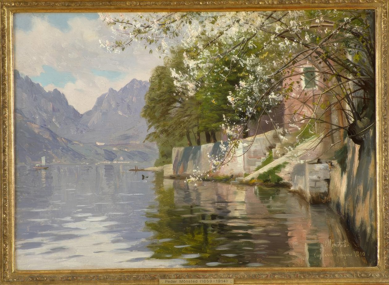Lentedag aan het Meer van Lugano door Peder Monsted