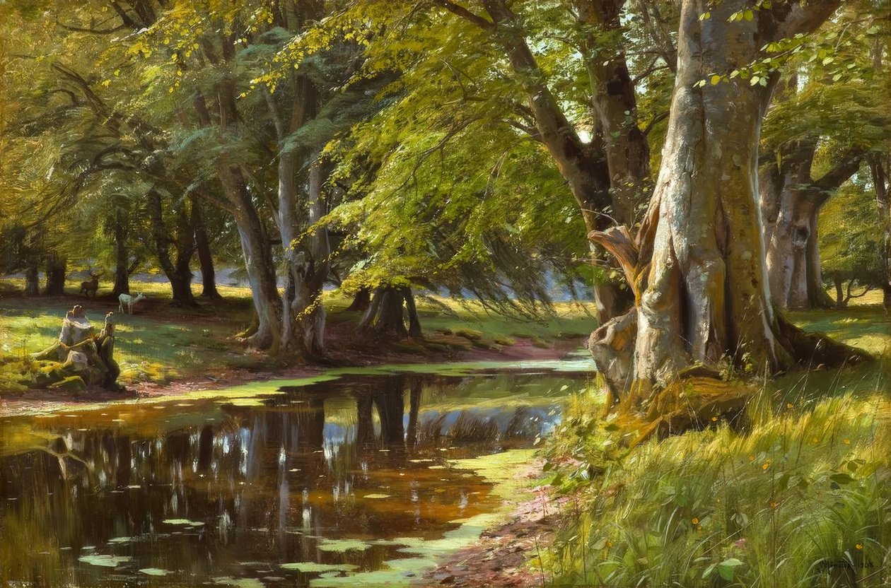 Zomerdag aan de bosbeek door Peder Monsted