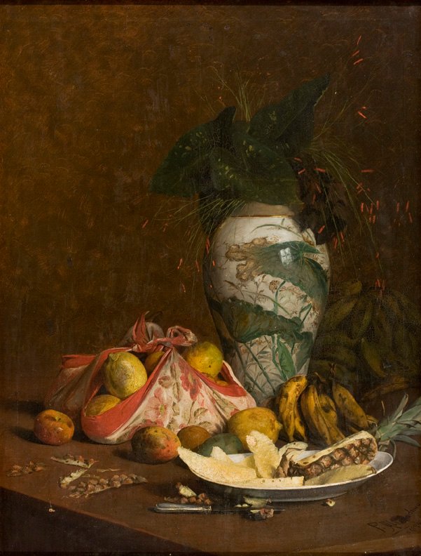 Stilleven met Vaas en Fruit door Pedro Alexandrino Borges