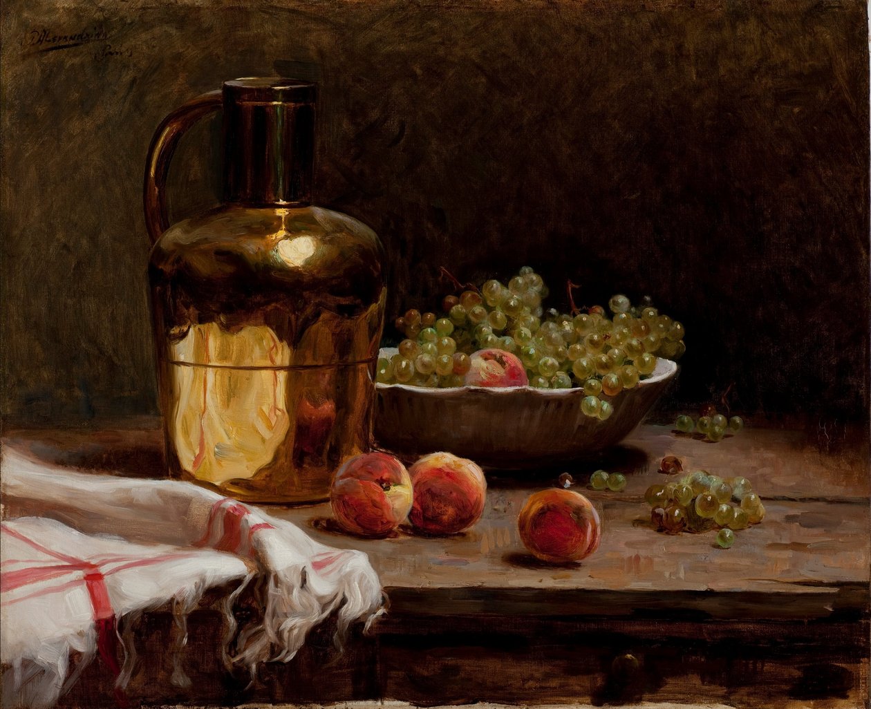 Stilleven - Druiven en perziken door Pedro Alexandrino Borges