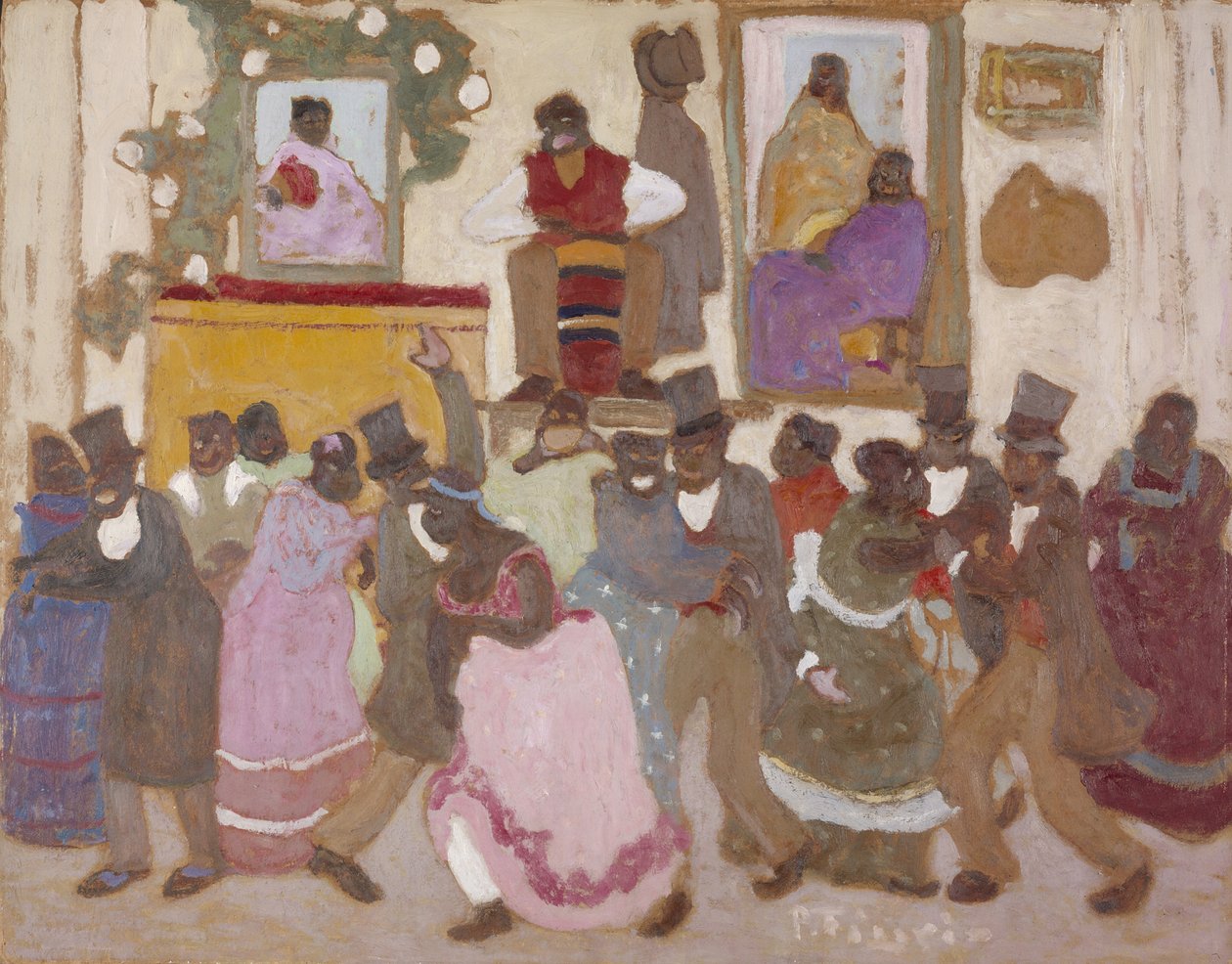 Dansende mensen: Candombe, ca.1920 (olieverf op board) door Pedro Figari