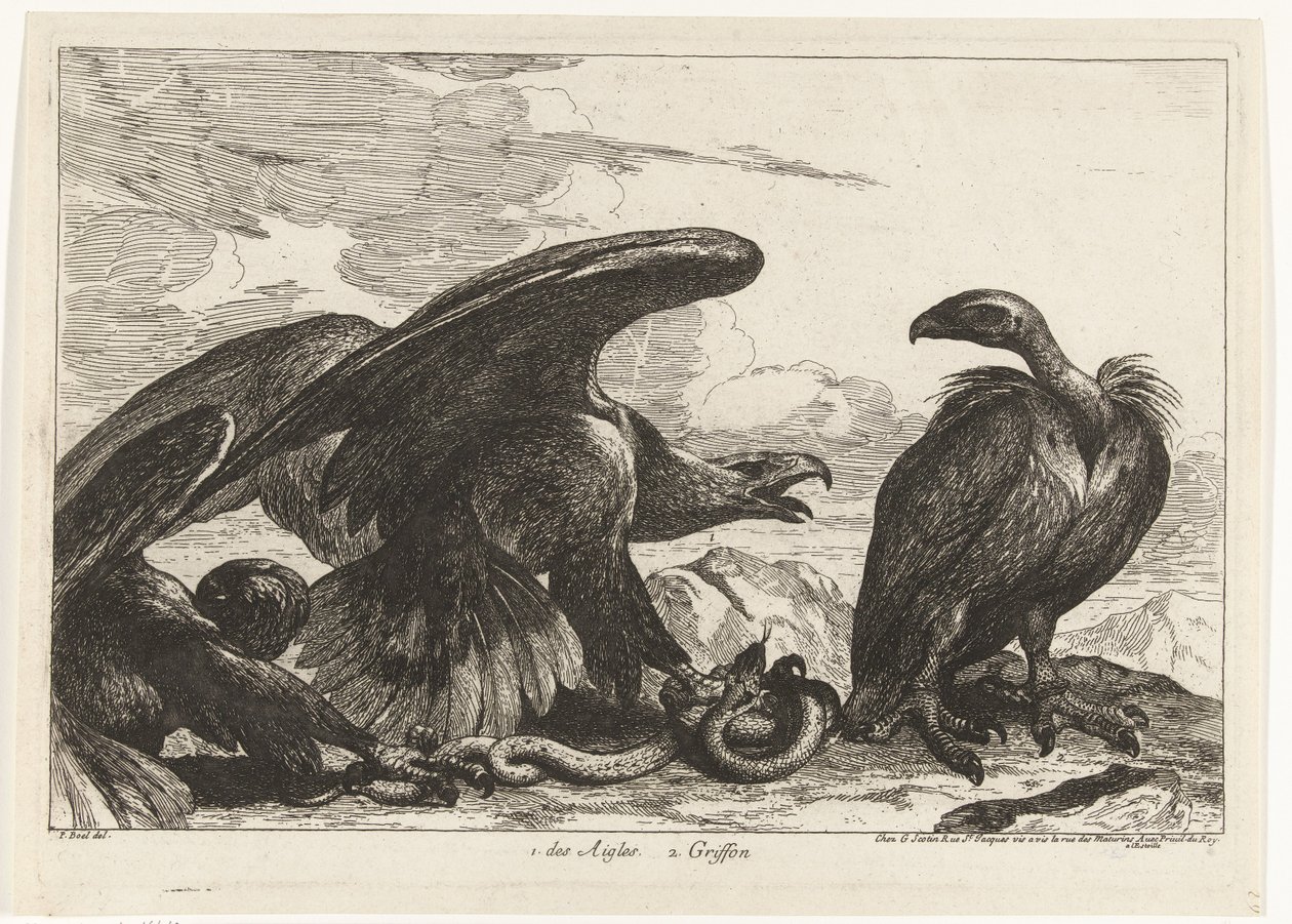 Gier en een arend met slang door Peeter Boel (attributed to)
