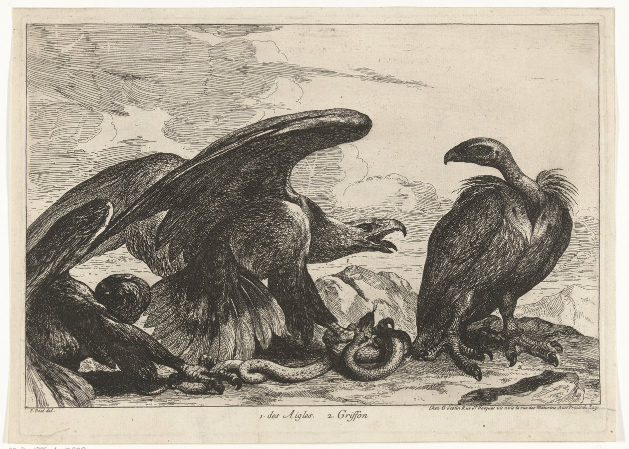 Gier en een arend met slang door Peeter Boel (attributed to)