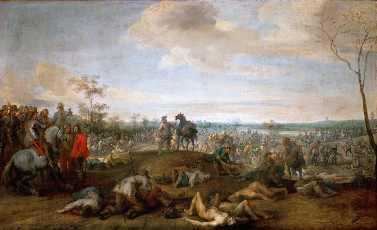 Slagveld, scène uit de Dertigjarige Oorlog door Peeter Snayers