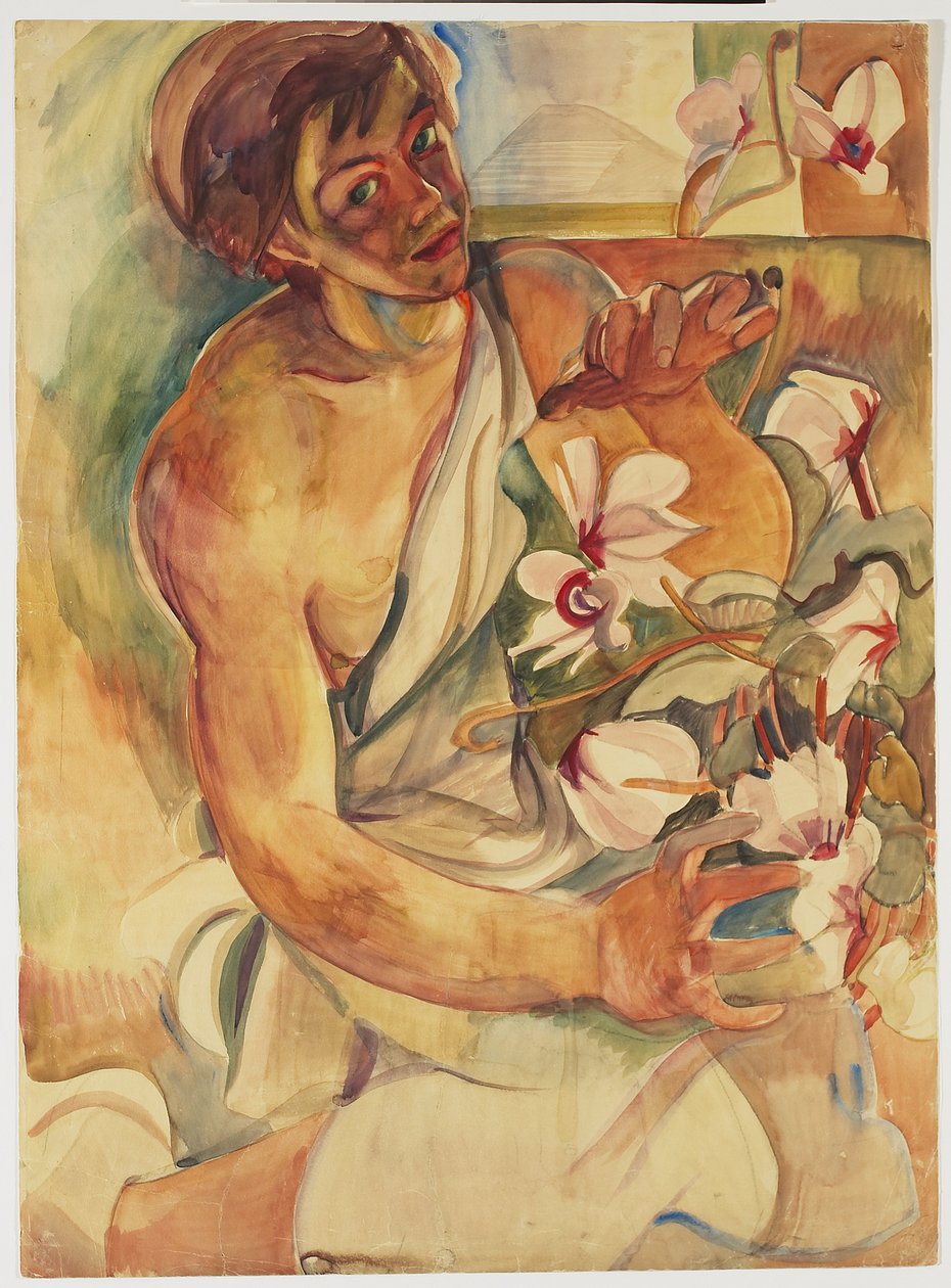 Pegi met Cyclamen door Pegi Nicol Macleod