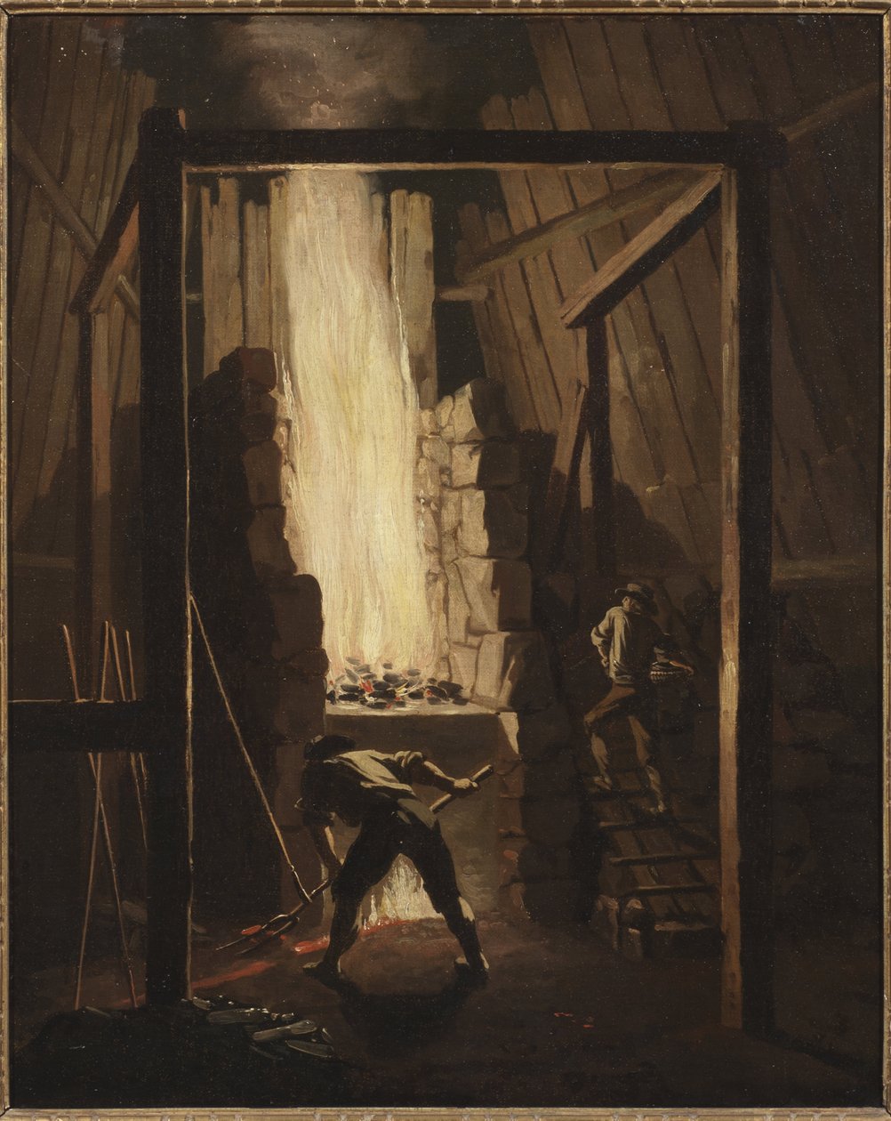 Interieur van de kopergieterij in Falun door Pehr Hilleström