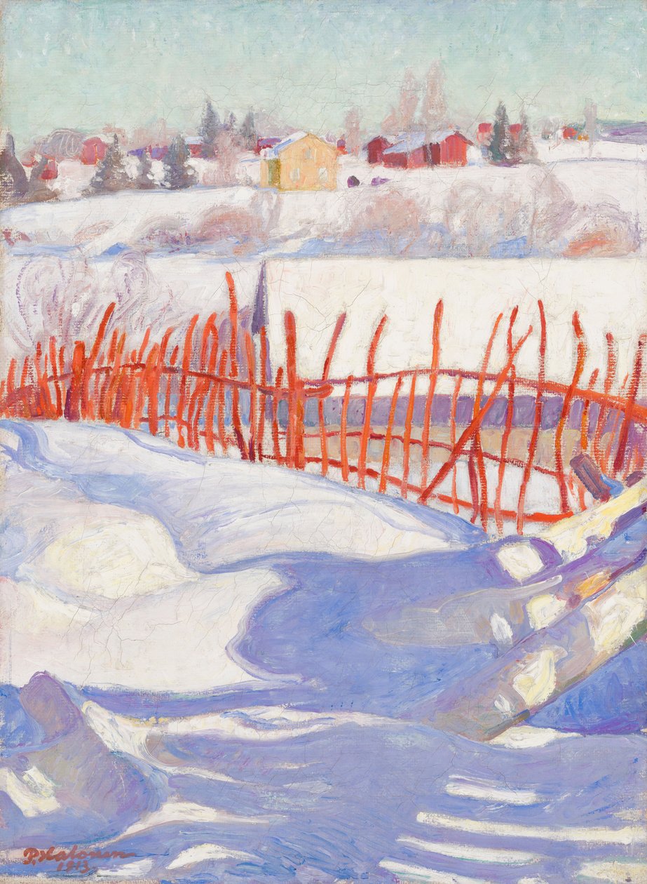 Dorp in de winter door Pekka Halonen