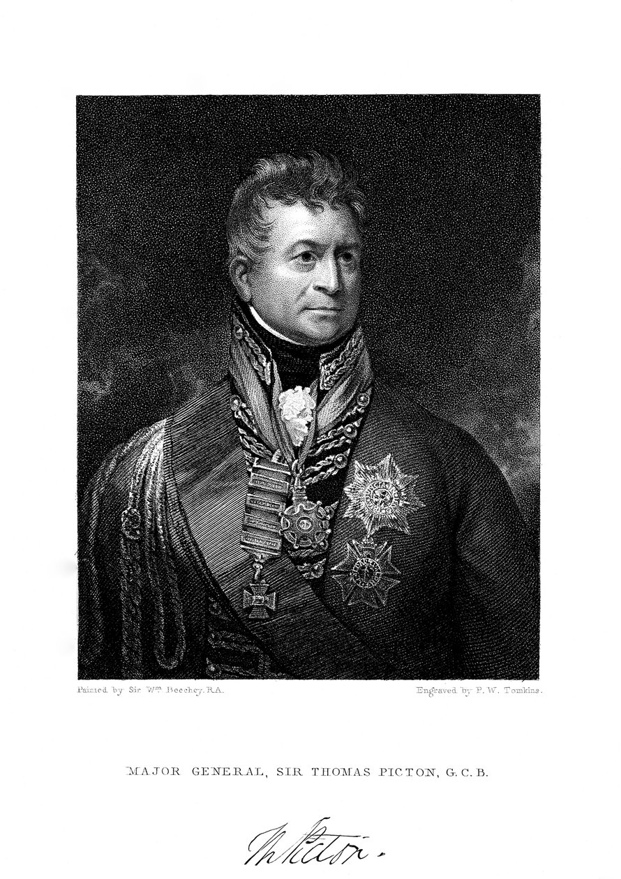 Sir Thomas Picton, Britse soldaat door Peltro William Tomkins