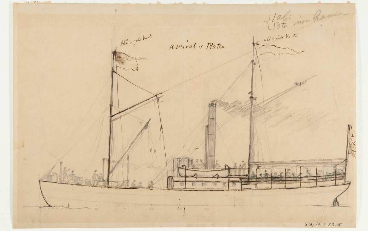 Stoomschip AMIRAL VON PLATEN door Per Wilhelm Cedergren