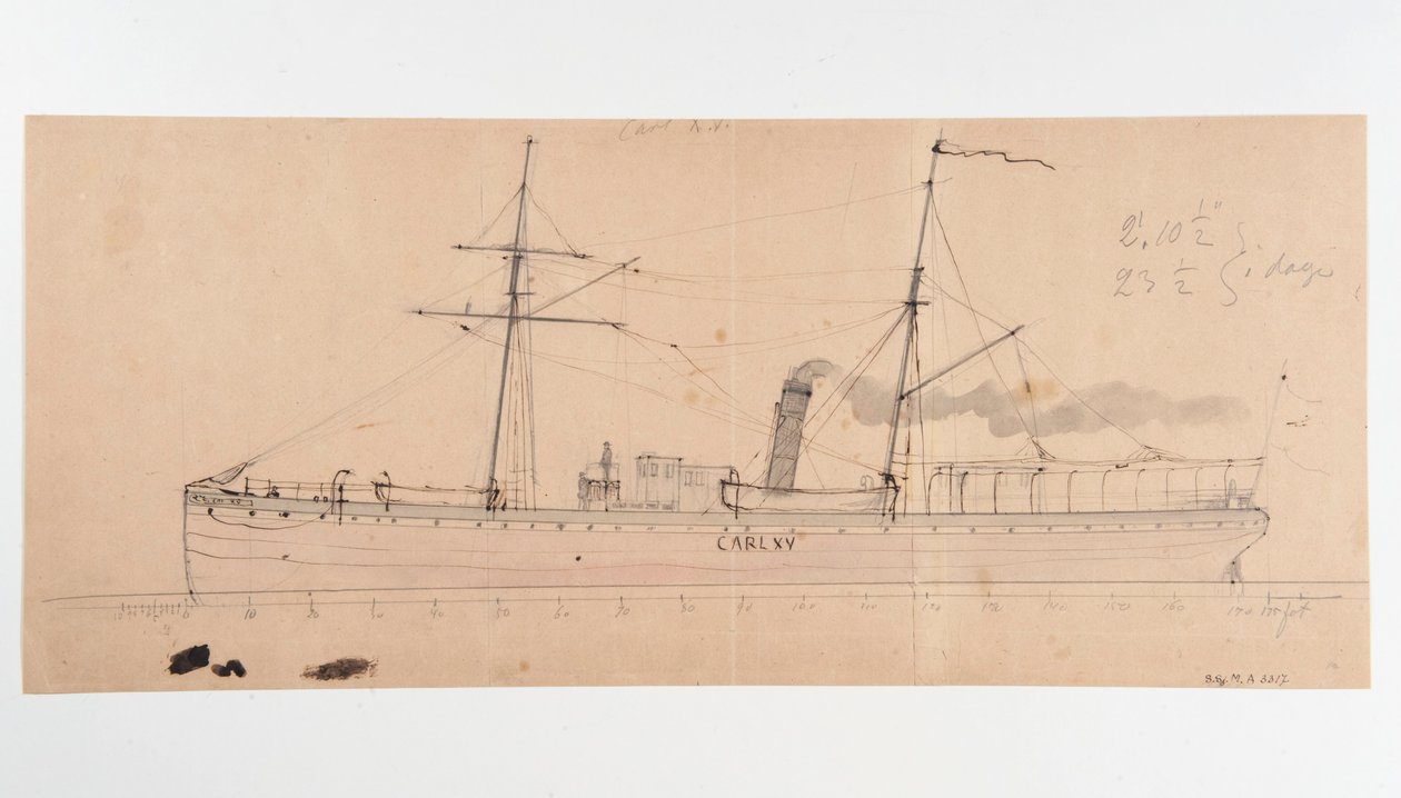 Stoomschip CARL XV door Per Wilhelm Cedergren
