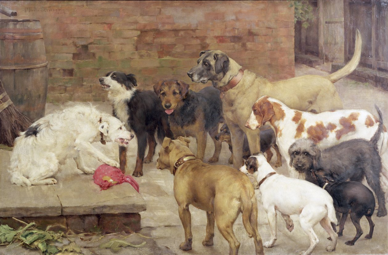 De hond met het diner van zijn meester door Percy Harland Fisher