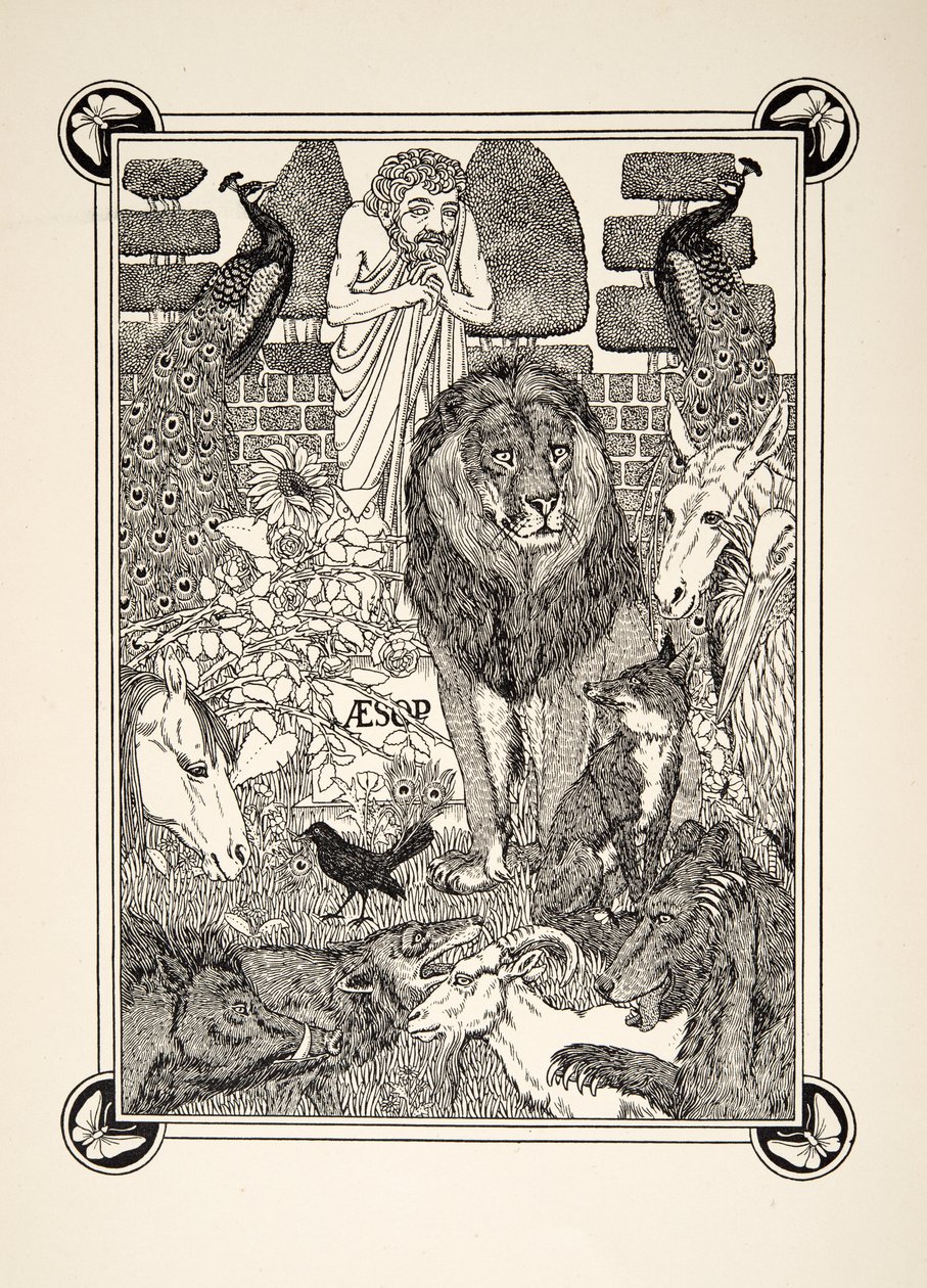 Frontispice, uit A Hundred Fables of Aesop, uitgegeven 1903 door Percy J. Billingshurst