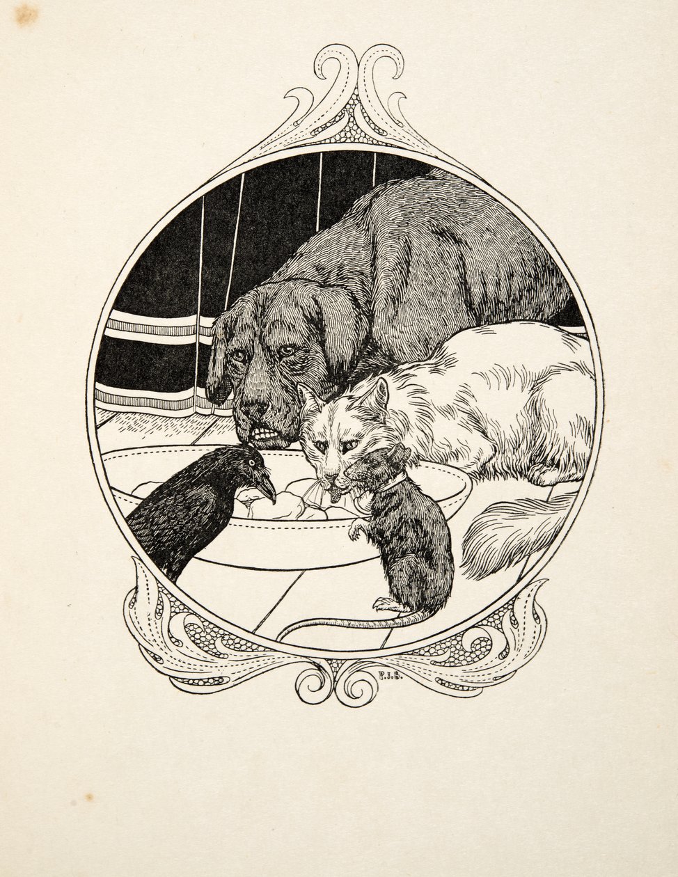 Vreemde Broederschap, uit Honderd Anekdotes van Dieren, uitgegeven 1924 door Percy J. Billingshurst