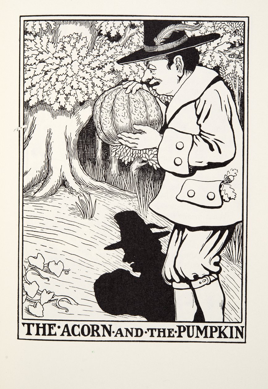 De Eikel en de Pompoen, uit Fontaine Fabels, uitgegeven 1905 door Percy J. Billingshurst