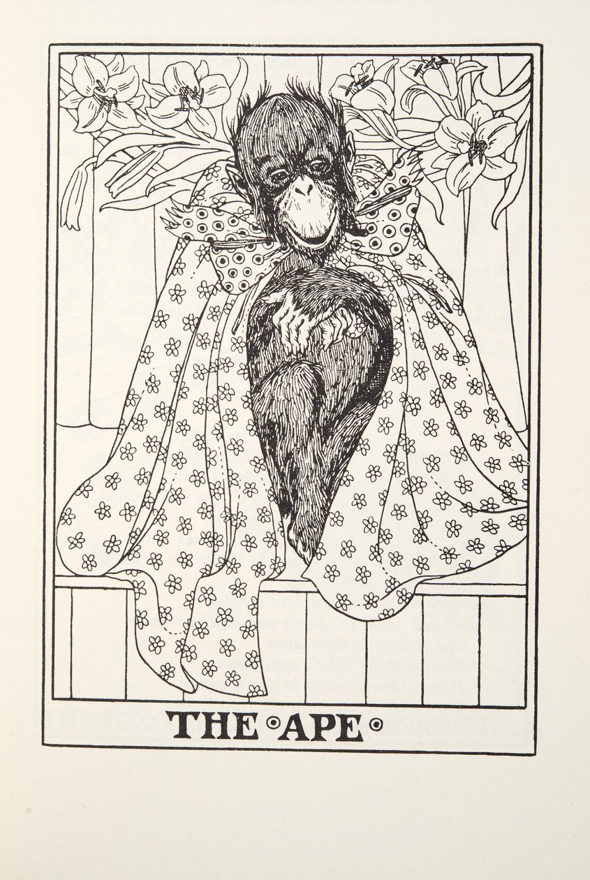 De aap, uit Fontaine Fabels, uitgegeven 1905 door Percy J. Billingshurst